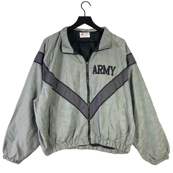 U.S. Army PT Jacket Skilcraft IPFU Reflective Windbreaker Size M‎ Gray - Picture 1 of 9